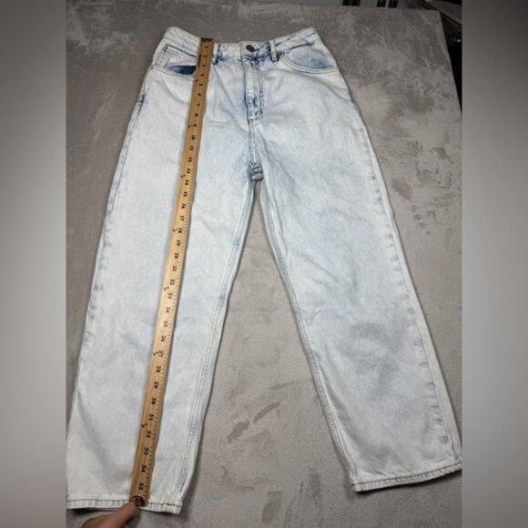 Sandro Paris 100% Cotton Wide Leg High Rise Ankle Very Light Blue Jeans 40 US 8 - Picture 10 of 16